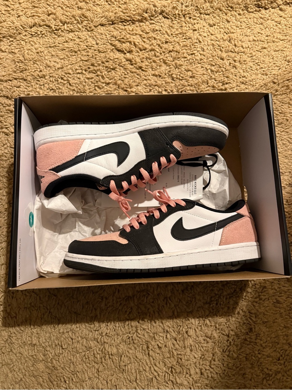 Nike Jordan Low-Top Sneakers - Pink/Black/White